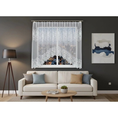 Dekorační oblouková krátká záclona na žabky LUDMILA 160 bílá 300x160 cm MyBestHome