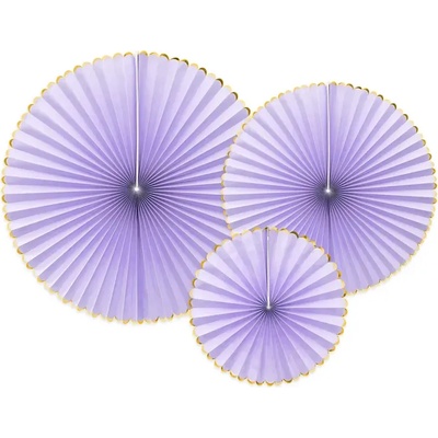 PartyDeco Декоративни розетки - лилави 3 бр