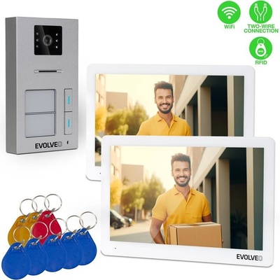 EVOLVEO DoorPhone 20-2W - 2 drátový videotelefon s aplikací pro dvě domácnosti a 32GB pamětí DP-20-2-W