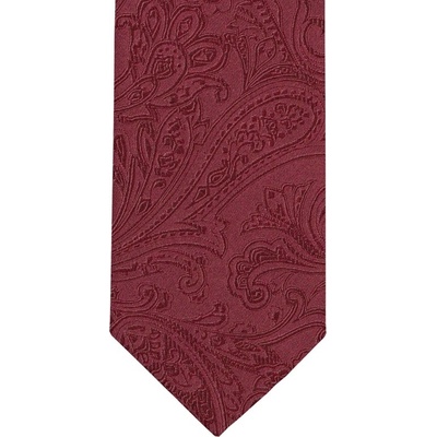 Slim kravata Olymp s vetkanými ornamenty paisley tmavě červená