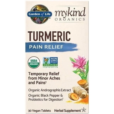 Garden of Life Mykind Organics Turmeric Pain Relief proti bolesti 30 tabliet