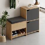 TopMebel Шкаф за обувки Haven TopMebel от меламин в сапфирен дъб - антрацит 101x35x80.4cm