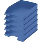 Leitz letter tray A4, pack of 5, stackable storage compartments, Blue Angel, recycling range, blue, 52275030 (52275030)