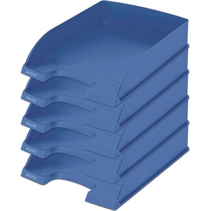 Leitz letter tray A4, pack of 5, stackable storage compartments, Blue Angel, recycling range, blue, 52275030 (52275030)