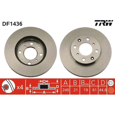 Brzdový kotúč TRW DF1436