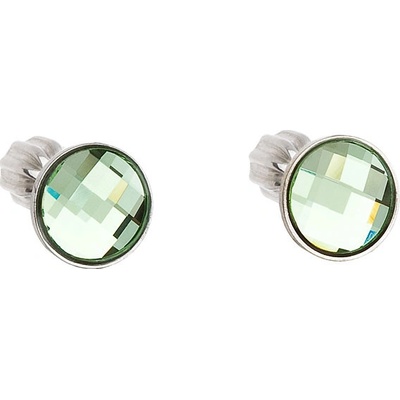 Pavona Stříbrné náušnice pecka s krystaly Swarovski zelené kulaté 31137.3