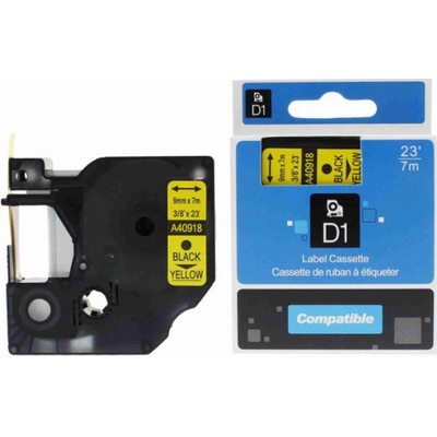 Label Dymo D1 40918 - kompatibilná páska - 9mm, čierne písmo / žltý podklad