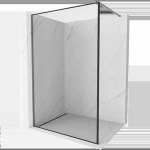 Mexen Kioto Душ стена Walk-in 100 x 200 см, черна рамка 8 мм, четка Gun Gray - 800-100-101-66-70 (800-100-101-66-70)