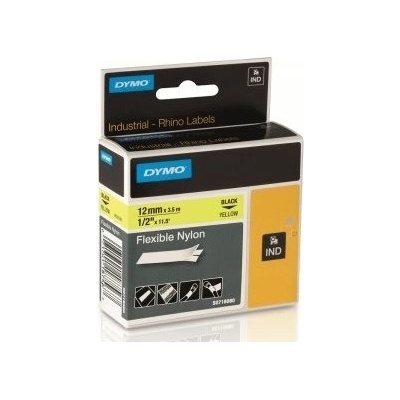 páska DYMO 18756 (18490) PROFI D1 RHINO Black On Yellow Flexible Nylon Tape (12mm) (S0718080)