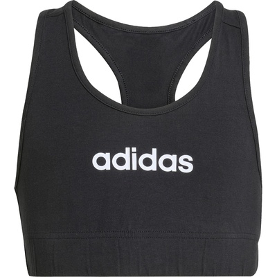 adidas Детски спортен сутиен adidas Kid's Linear Logo Bra Top Sports bra - Black / White - размер 152 (EU) (714-1934-0113)
