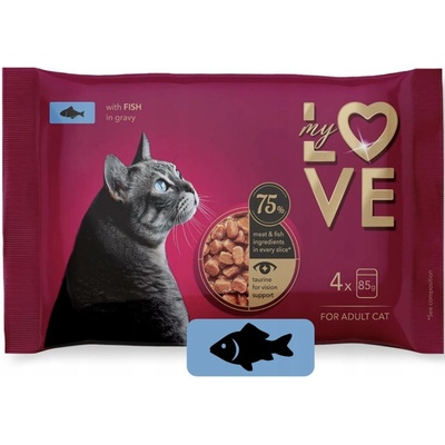 My Love adult cat s rybou v omáčce 4 x 85 g