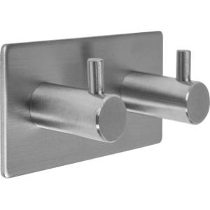 FALA Самозалепяща се двойна закачалка, FALA STEELY inox (69372)
