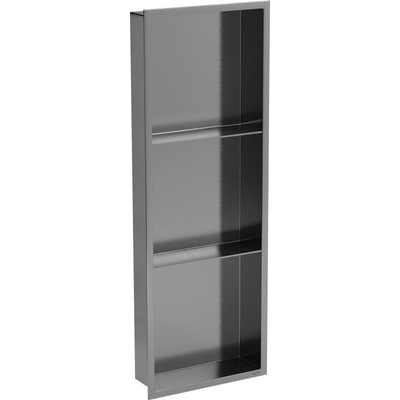 Mexen X-Wall-R вградена полица с яка и рафт 90 x 30 см, четкано графитено сиво (19E0903010S)