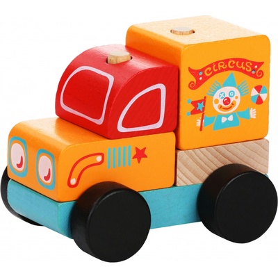 Cubika Drevené skladacie autíčko cirkus