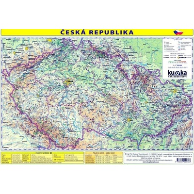 Česká republika mapa A4 lamino