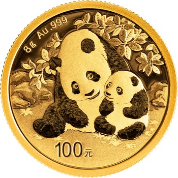 China Mint / Shanghai Mint Zlatá mince 100 Yuan China Panda 8 g