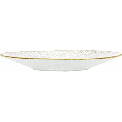 Home Styling Collection Skleněný dezertní talíř se zlatým okrajem DATURA 21 cm transparentní