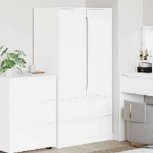 vidaXL Гардероб Бял 79, 5 x 49 x 156 см Инженерен дървен материал (3406245)