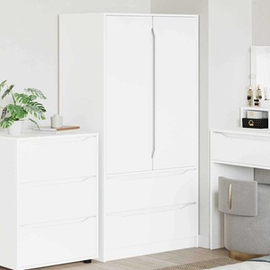 vidaXL Гардероб Бял 79, 5 x 49 x 156 см Инженерен дървен материал (3406245)