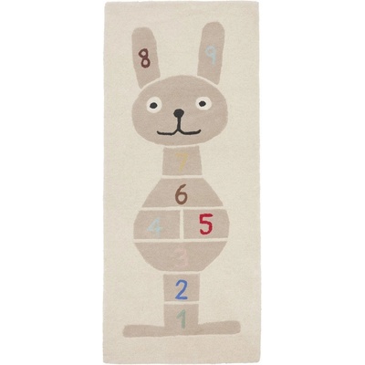 OYOY Mini Ръчно изработено детско килимче за игра със смес от вълна 75x180 cm Rabbit Hopscotch - OYOY Mini (M107348)