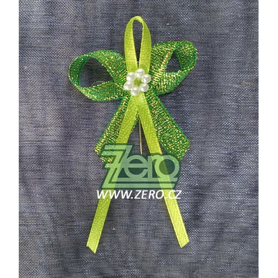Vonička (vývazek) svatební - zeleno-zelená s perlovým květem – Zboží Dáma