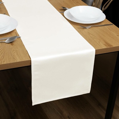 Biante satén běhoun polyesterový Satén LUX-052 Smetanově bílý 20x160 cm