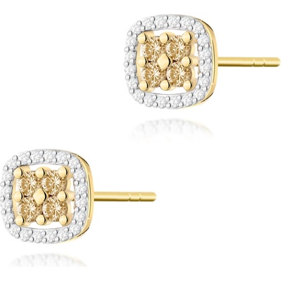 Blink-Blink Luxusné náušnice so Champagne diamantami 3132ZchDB
