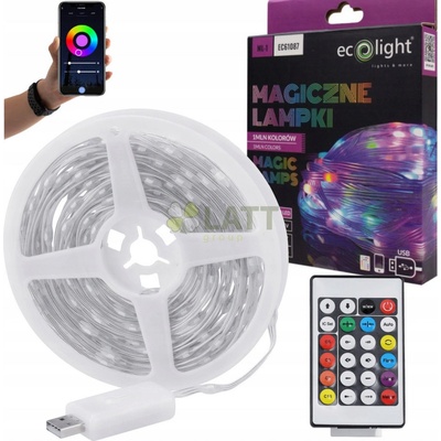ECOLIGHT Osvětlení vánočního stromku IP65 RGB LED pásek 10m 100led
