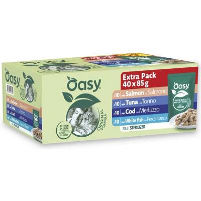 Oasy Cat Original Multipack Sterilizovaný Fish Selection 40 x 85 g