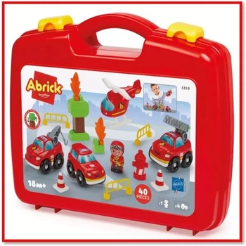 Ecoiffier Abrick: Детски пожарникарски комплект в куфар - 40 части (7900003359)