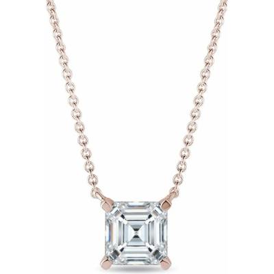 Klenota Náhrdelník z růžového zlata s lab grown diamantem asscher N0868754