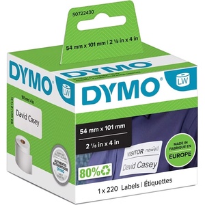 DYMO Етикет Кораб/наименуване 54x101 перм бял(220) (S0722430)