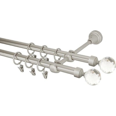 HEBR Garnýž Koule crystal double chrom mat dvojitá 230 cm