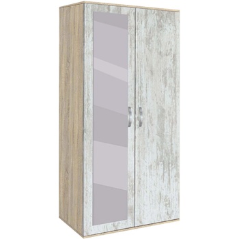 Bogdan Furniture G Двукрилен гардероб с огледало Мебели Богдан Модел bm-ava21, кристал със сонома