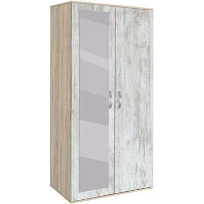 Bogdan Furniture G Двукрилен гардероб с огледало Мебели Богдан Модел bm-ava21, кристал със сонома