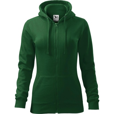 MALFINI Malfini trendy zipper 411 / Дамско яке тип кенгуру с цип по цялата дължина и качулка - бутилково зелено s (4110613)