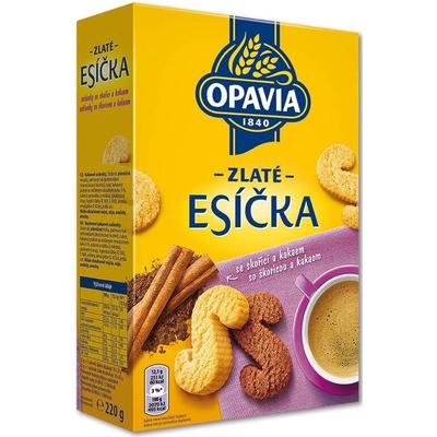 Opavia Zlaté Esíčka sušienky so škoricou a kakaom 220 g