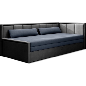 Eltap Син сив шенилов разтегателен диван с място за съхранение 214 cm Fulgeo - ELTAP (SO-FUL-RT-40PO-04PO)