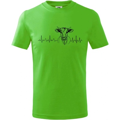 EKG krivka krava tričko detské Apple Green