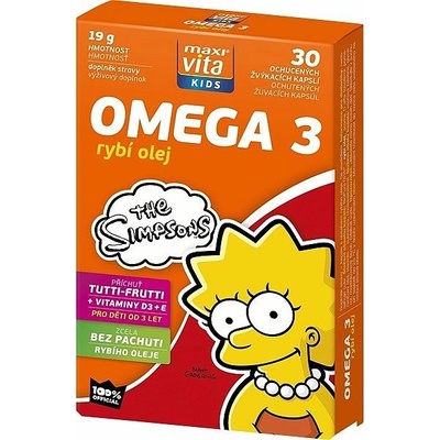 MaxiVita Kids Omega 3 + Vitamín D E 30 kapsúl