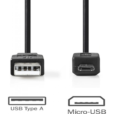 Nedis CCGP60500BK20 USB 2.0, A Zástrčka - Micro B Zástrčka, 2m, černý