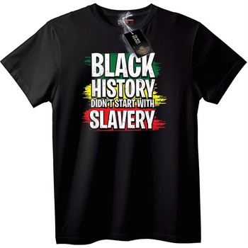 NOONEBRAND Тениска Black History не започна с робството - 6XL, Black