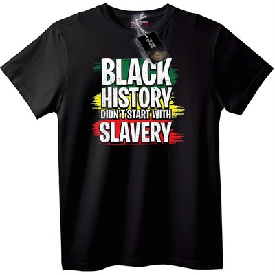 NOONEBRAND Тениска Black History не започна с робството - 6XL, Black