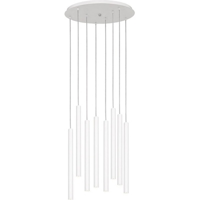 Kaspa Висяща лампа Roll осем елемента със сребрист конектор бяла (10708801)