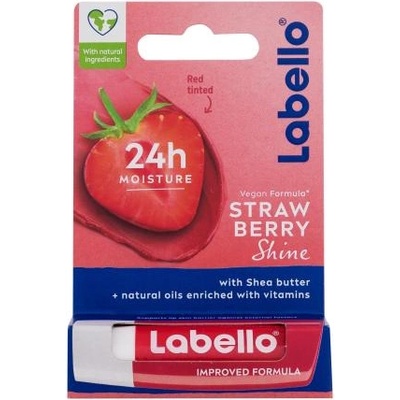 Labello Strawberry Shine 24h Moisture Lip Balm балсам за устни с леко оцветяване 4.8 гр