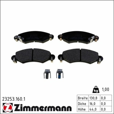 Sada brzdových destiček, kotoučová brzda ZIMMERMANN 23253.160.1
