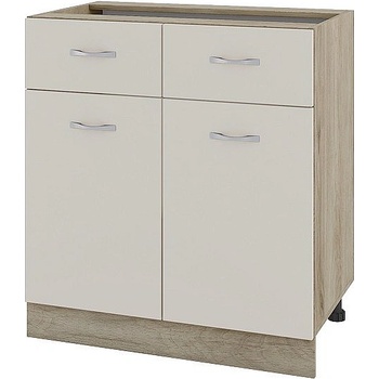 ИРИМ Долен шкаф с две чекмеджета и две врати Сити АРС-26 дъб сонома арвен / сатен 80 см