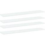 vidaXL Рафтове за етажерка, 4 бр, бели, 100x20x1, 5 см, инженерно дърво (805378)