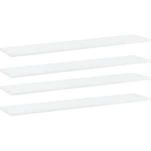 vidaXL Рафтове за етажерка, 4 бр, бели, 100x20x1, 5 см, инженерно дърво (805378)