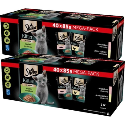 Sheba Kitten losos a kuracie 80 × 85 g